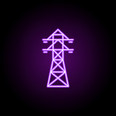 Poster - electrical energy outline icon. Elements of Ecology in neon style icons. Simple icon for websites, web design, mobile app, info graphics