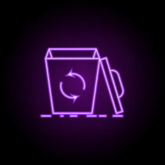 Poster - recycling outline icon. Elements of Ecology in neon style icons. Simple icon for websites, web design, mobile app, info graphics