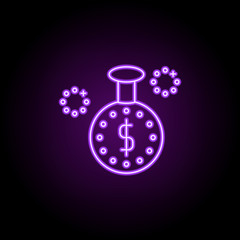 Poster - smart solutions outline icon. Elements of Banking & Finance in neon style icons. Simple icon for websites, web design, mobile app, info graphics