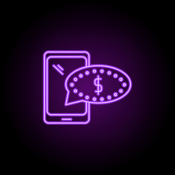 mobile commerce outline icon. Elements of Banking & Finance in neon style icons. Simple icon for websites, web design, mobile app, info graphics