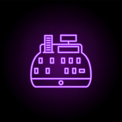 Poster - cash box outline icon. Elements of Banking & Finance in neon style icons. Simple icon for websites, web design, mobile app, info graphics