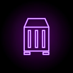 Sticker - parcel on flights outline icon. Elements of Cargo logistic in neon style icons. Simple icon for websites, web design, mobile app, info graphics