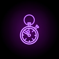 Poster - stopwatch outline icon. Elements of Cargo logistic in neon style icons. Simple icon for websites, web design, mobile app, info graphics