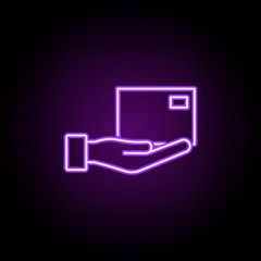 Poster - mail delivery outline icon. Elements of Cargo logistic in neon style icons. Simple icon for websites, web design, mobile app, info graphics