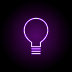 Poster - bulb outline icon. Elements of Education in neon style icons. Simple icon for websites, web design, mobile app, info graphics