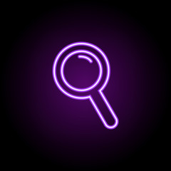 Poster - magnifier outline icon. Elements of Education in neon style icons. Simple icon for websites, web design, mobile app, info graphics