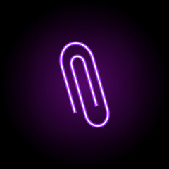 Poster - clip outline icon. Elements of Education in neon style icons. Simple icon for websites, web design, mobile app, info graphics