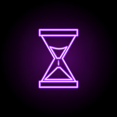 Poster - hourglass outline icon. Elements of Education in neon style icons. Simple icon for websites, web design, mobile app, info graphics