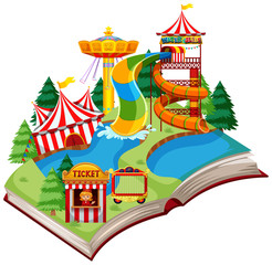 Wall Mural - open book fun park theme
