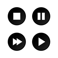 Poster - Media Player Buttons Icon illustration isolated vector sign symbol