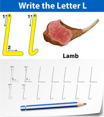 Letter L tracing alphabet worksheets