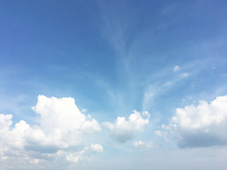 White clouds and blue sky background