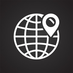 Poster - Navigation icon on black background for graphic and web design, Modern simple vector sign. Internet concept. Trendy symbol for website design web button or mobile app