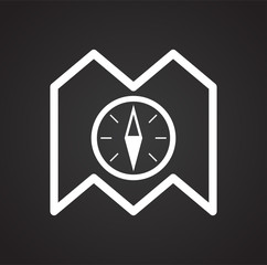 Poster - Navigation icon on black background for graphic and web design, Modern simple vector sign. Internet concept. Trendy symbol for website design web button or mobile app