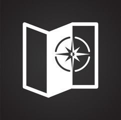 Poster - Navigation icon on black background for graphic and web design, Modern simple vector sign. Internet concept. Trendy symbol for website design web button or mobile app