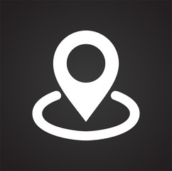 Poster - Navigation icon on black background for graphic and web design, Modern simple vector sign. Internet concept. Trendy symbol for website design web button or mobile app