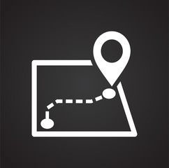 Poster - Navigation icon on black background for graphic and web design, Modern simple vector sign. Internet concept. Trendy symbol for website design web button or mobile app