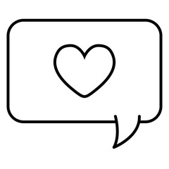 Canvas Print - speech bubble with heart love