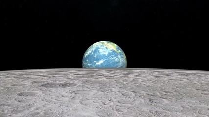 Wall Mural - Earth Rising From The Moon
