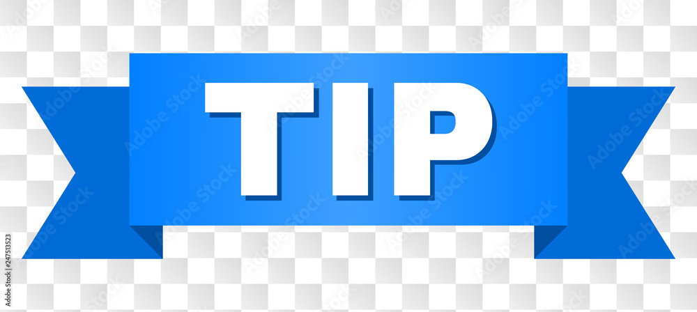 Tip Text Examples TIP text on a ribbon. Designed with white caption and blue tape. Vector ...