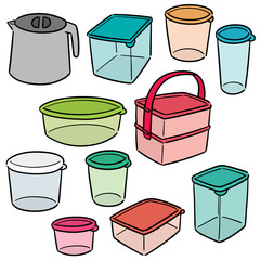 Sticker - vector set of plastic container