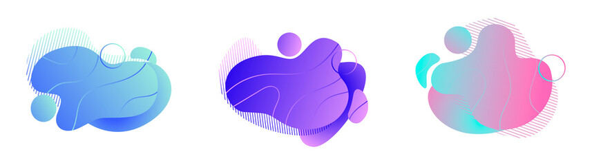 Set of plastic liquid gradient shape.