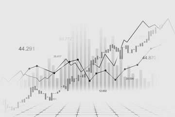 Stock market or forex trading graph in graphic concept	