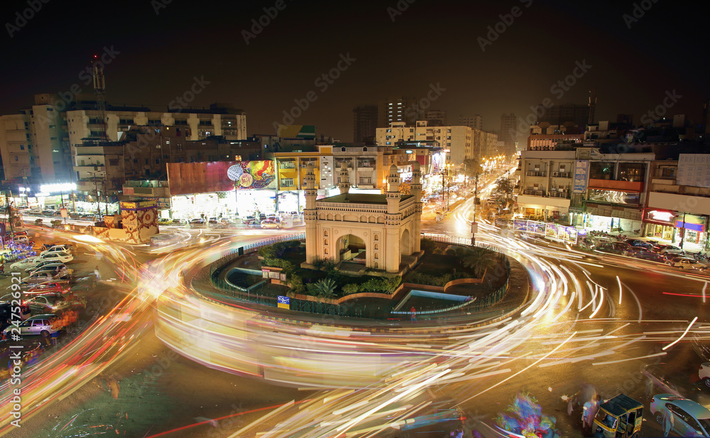 Beautiful View Of Bahadurabad Chorangi, Karachi, Pakistan - obrazy, fototapety, plakaty 