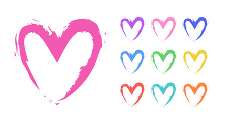 Sticker - Cute Heart Set. Vector