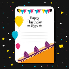 Sticker - birthday card with decoration