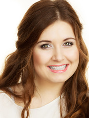 Wall Mural - Portrait of beautiful cheerful young woman