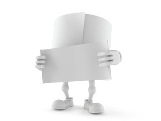 Canvas Print - Toilet paper character holding blank sheet of paper