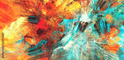 Bright artistic splashes. Abstract painting color texture. Modern futuristic ...