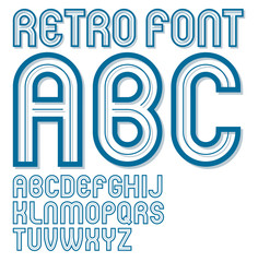 Poster - Set of vector bold upper case alphabet English alphabet letters isolated, can be used in retro poster design.