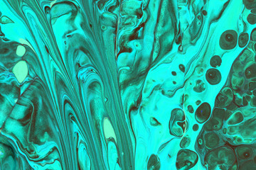  Abstraction of aquamarine paint