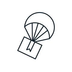 Wall Mural - parachute flying with box delivery service