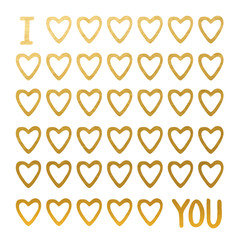 Wall Mural - Golden I Love You. Unique Hand Drawn Design. Vector