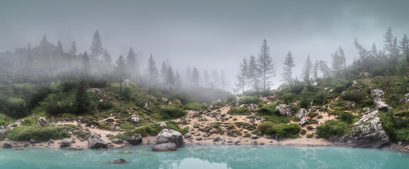 Wall Mural - lago di sorapis in national park dolomites