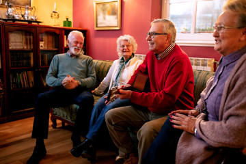 Wall Mural - Old folks playing guitar and singing