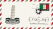 © paseven - Vector envelope or postcard with Pisa tower