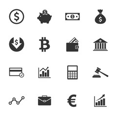 Poster - money icon and finance icon set symbol vector