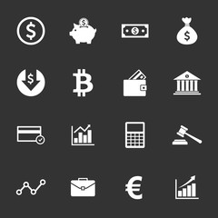 Poster - money icon and finance icon set symbol vector