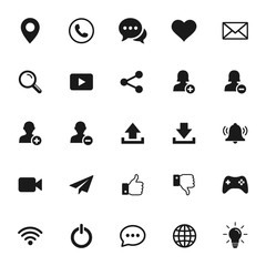 Poster - Web internet media icons set, Web icon set vector