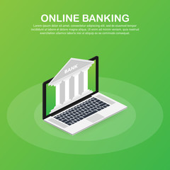 Poster - Web concept for online banking. Modern banner for internet banking. Vector illustration.