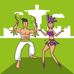 couple brazilian dancers characters