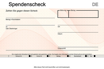  Spendenscheck mit Wellenmuster