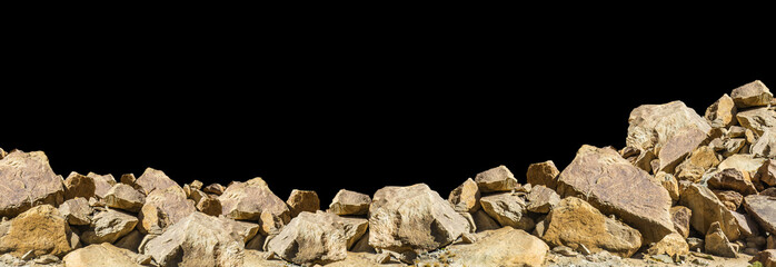 Wall Mural - rock isolated on black background