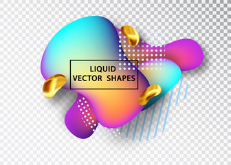Poster - Fluid shape layout isolated template set. Template for the design of a logo, flyer or presentation. Fluid gradient elements. Colorful abstract shapes Liquid gradient elements