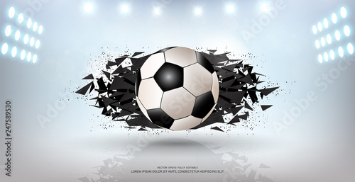 Sport Banner Background Realistic Graphic Design 3d Ball Element