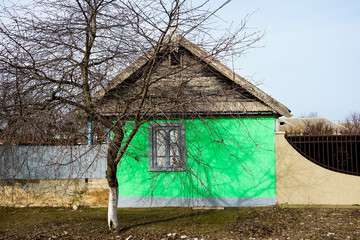 Canvas Print - House building architecture in Jurilovca village ,an important fishing center in Danube Delta area and tourists attraction in Tulcea, Romania